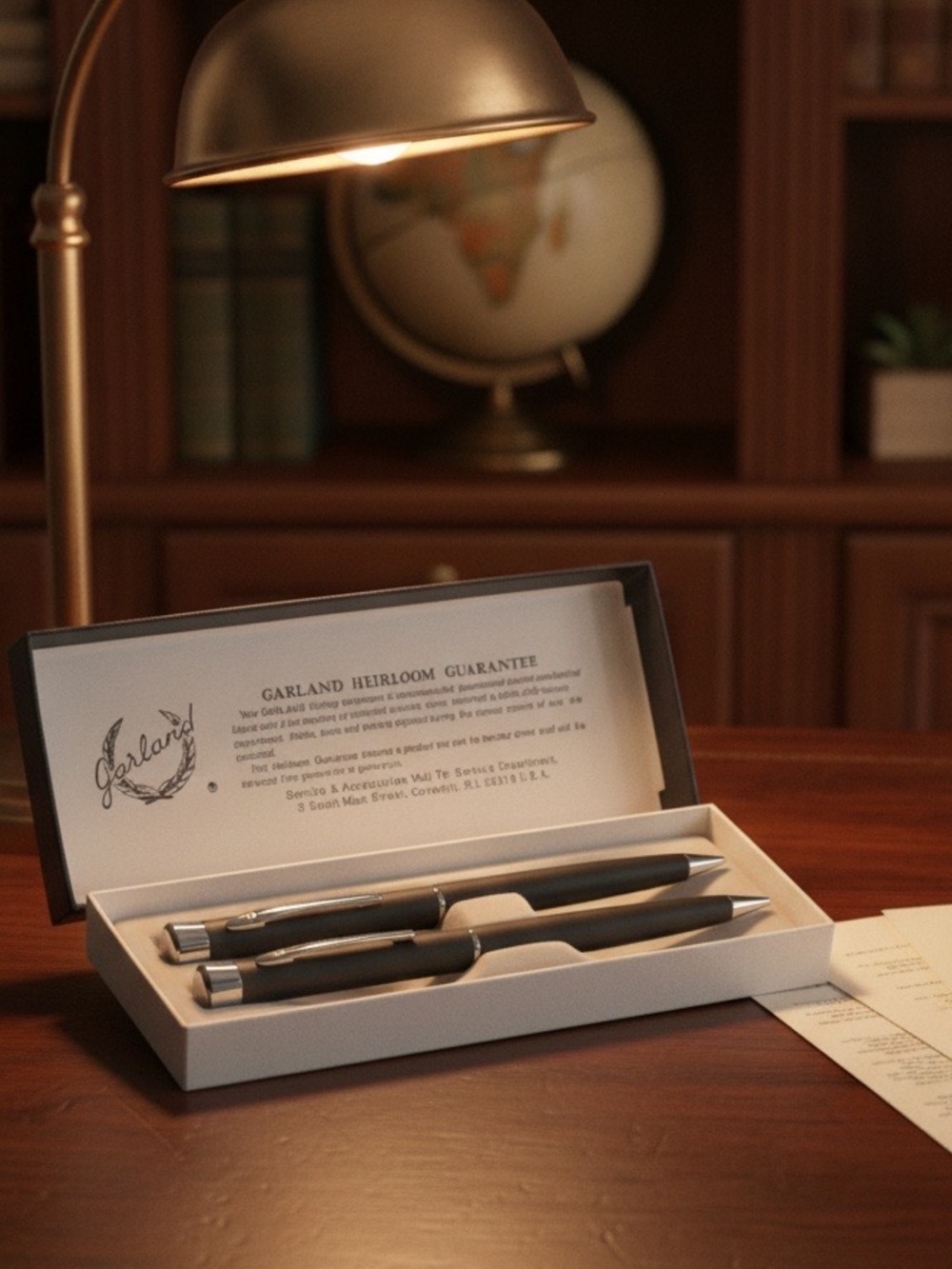 New Set of Vintage Garland Twist Bubble Top Ball Point Pen/Pencil Logo W/Box